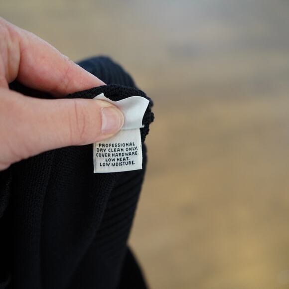 ST.JOHN SPORT Marie Gray Wool Blend Santana Knit Bomber Jacket Zip-Up Black Sz.M - Picture 5 of 8